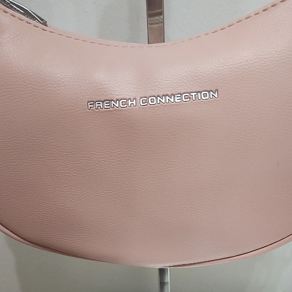 French Connection Pale Pink Crescent Shoulder Bag